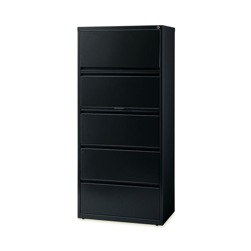 Hirsh Industries® Lateral File Cabinet, 5 Letter/Legal/A4-Size File Drawers, Black, 30 x 18.62 x 67.62
