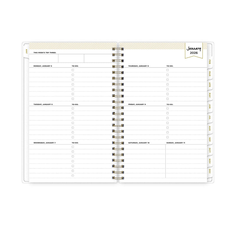 2026 Blue Sky Day Designer Tile 5" x 8"  Weekly & Monthly Planner, Plastic Cover, Multicolored (101410-26)