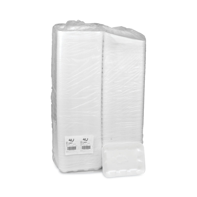 Pactiv Evergreen Meat Tray, #4D, 9.5 x 7 x 1.25, White, Foam, 500/CartonItem (PCT0TF104D10000)