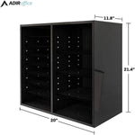 AdirOffice 500 Series 16-Compartment Literature Organizers, 20" x 11.8", Black, 2/Pack (500-16-BLK-2PK)