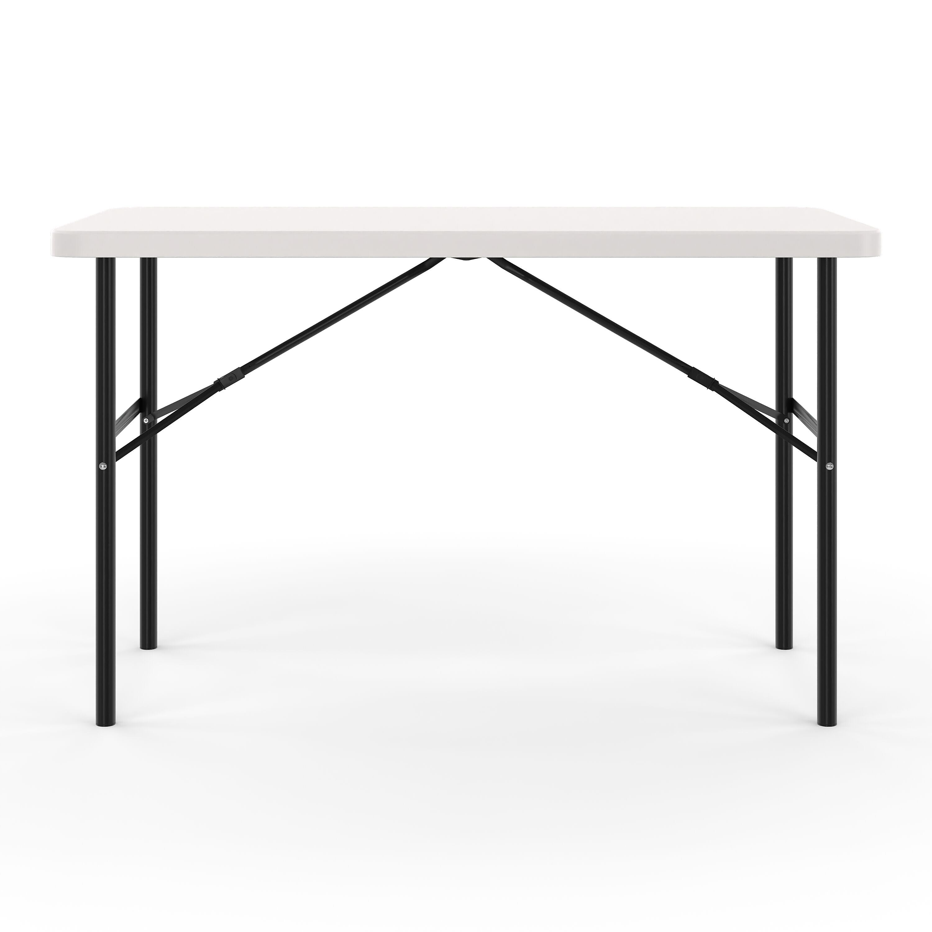 Staples 4' x 24" Heavy Duty Plastic Folding Table, White Granite (79203/54406)