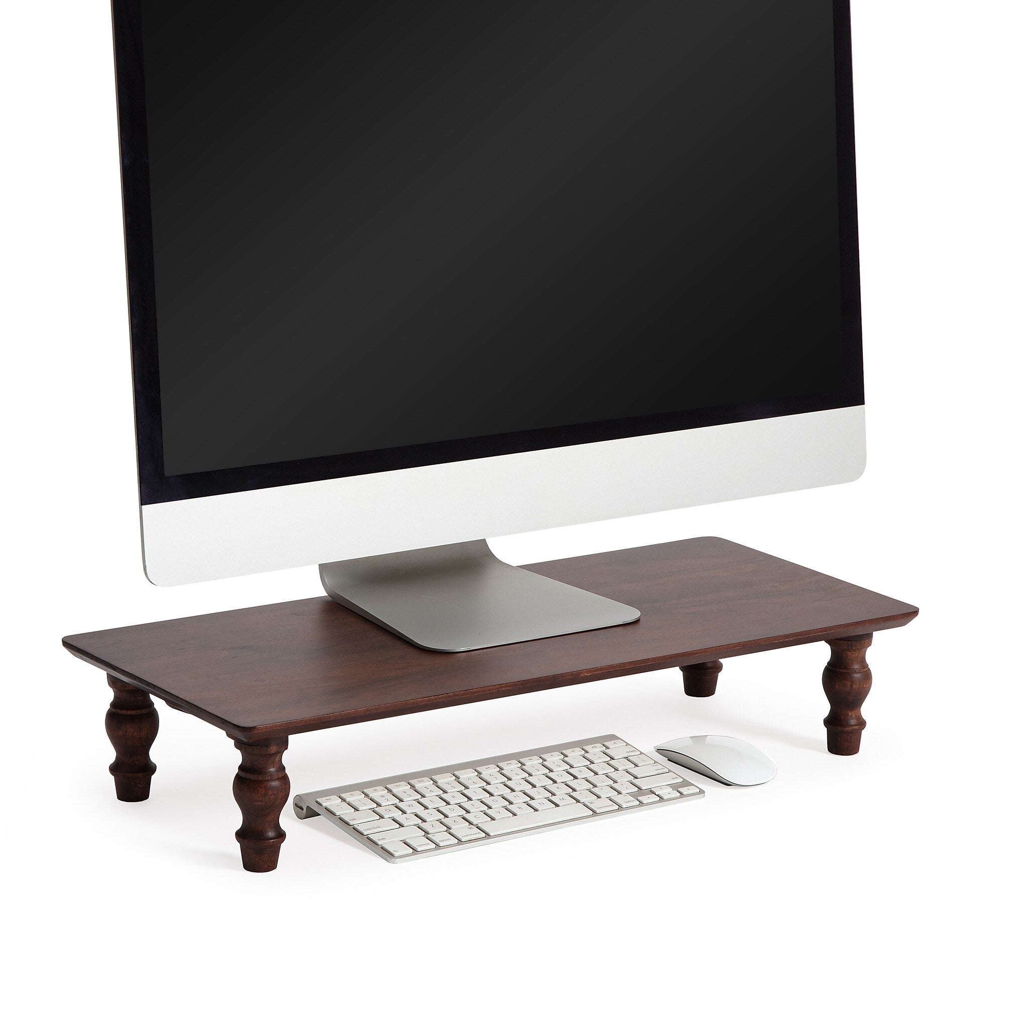 Anji Mountain Acacia Wood Monitor Stand, Up to 32" Monitor, Walnut (MS-WAL-01WAL)