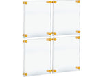 Azar Sign Holder, 12.5" x 15", Wall Mounted, Gold, Acrylic, 4/Pack (105514-GLD-4PK)