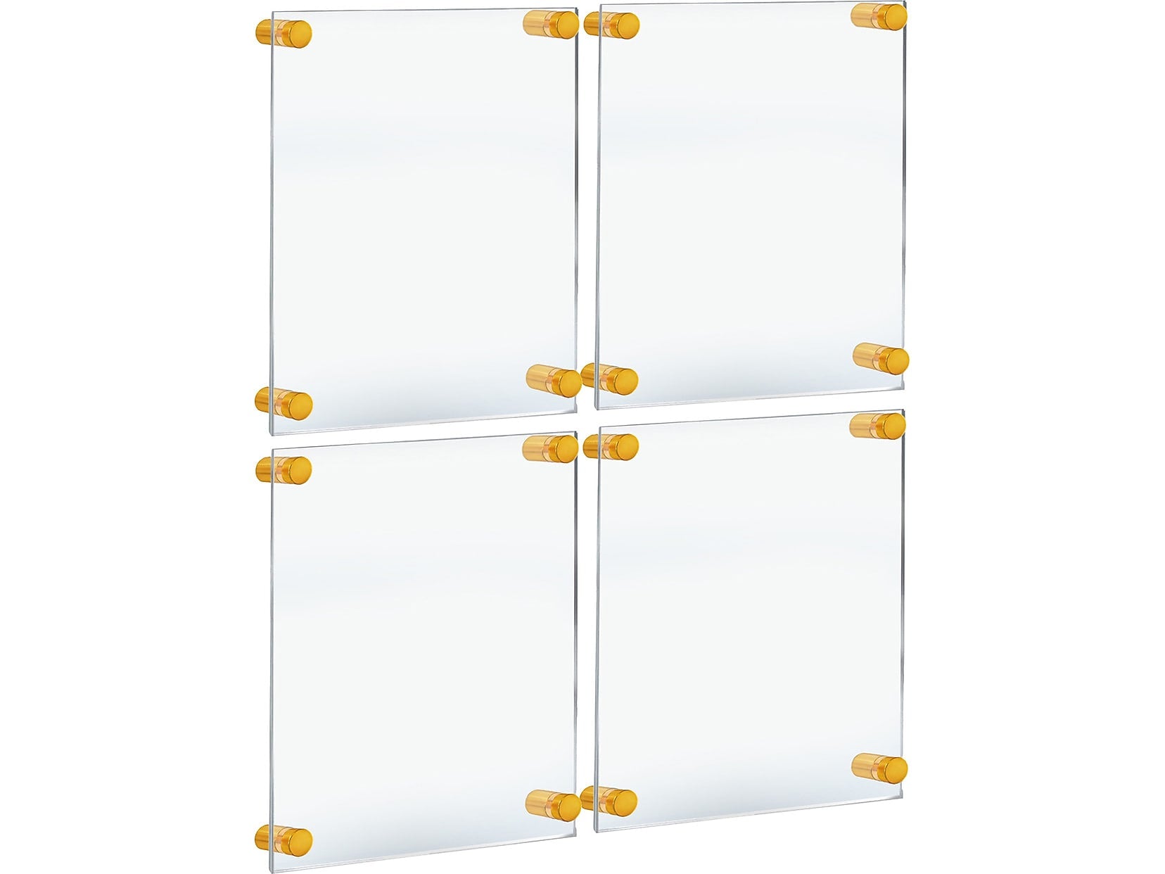 Azar Sign Holder, 12.5" x 15", Wall Mounted, Gold, Acrylic, 4/Pack (105514-GLD-4PK)