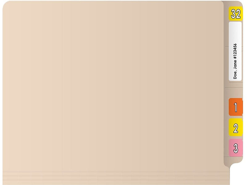 Medical Arts Press Reinforced End Tab File Folder, Straight Cut, Letter-Size, Manila, 50/Box (S-01314)