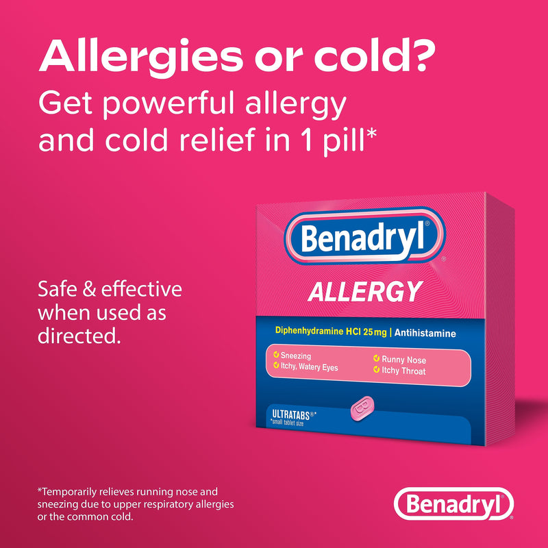 Benadryl Allergy Ultratabs Tablets, 60/Box, 2/Pack (24489863)