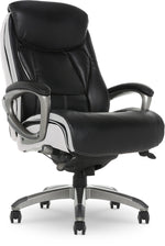 Serta Lautner Ergonomic Bonded Leather Swivel Executive Chair, Black/Cream (44942)