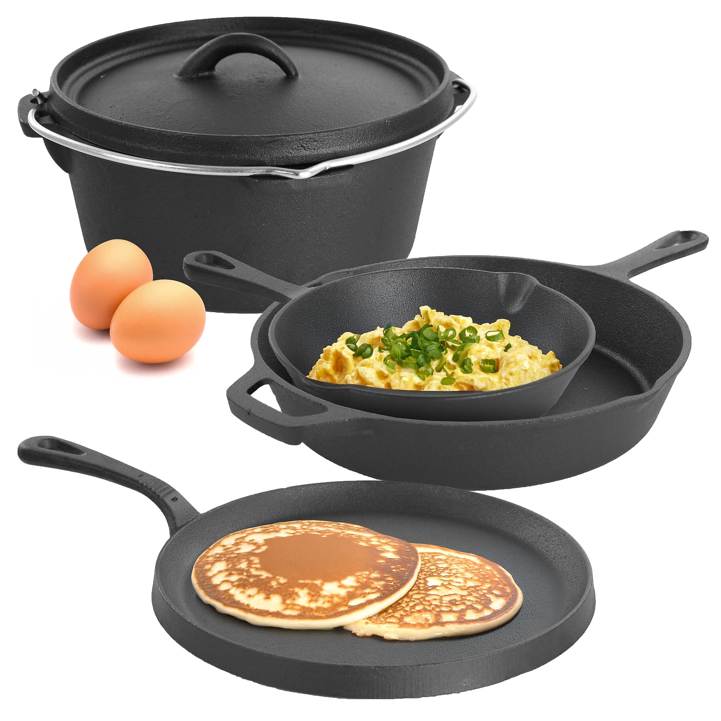 MegaChef Cast Iron Cookware, 5-Pieces/Set (937114407M)