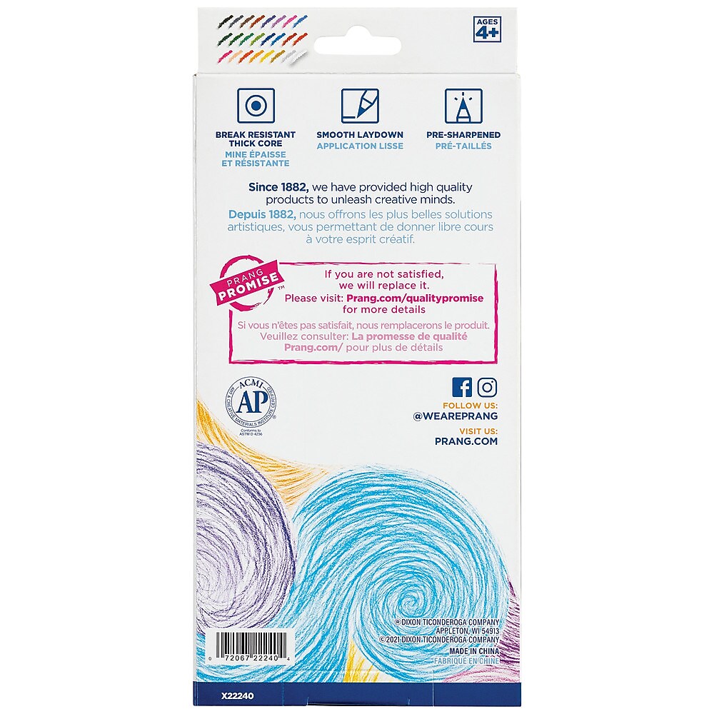 Prang Colored Pencils, Assorted Colors, 24/Box (X22240X)