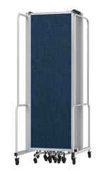 National Public Seating Robo Series 11-Panel Folding Mobile Room Divider, 72"H x 256"W, Blue Fabric (RDG6-11PT04)
