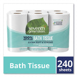 100% Recycled Bathroom Tissue, Septic Safe, 2-Ply, White, 240 Sheets/Roll, 12 Rolls/Pack, 4 Packs/Carton