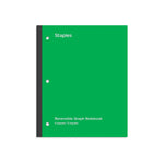 Staples Wireless 1-Subject Notebook, 8.5" x 11", Graph Ruled, 80 Sheets, Green (ST58384C)