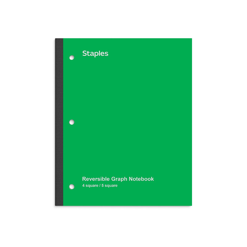 Staples Wireless 1-Subject Notebook, 8.5" x 11", Graph Ruled, 80 Sheets, Green (ST58384C)