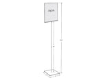 Azar Sign Holder, 12" x 62.5", Vertical, Freestanding, Clear/Silver, Acrylic (300868)