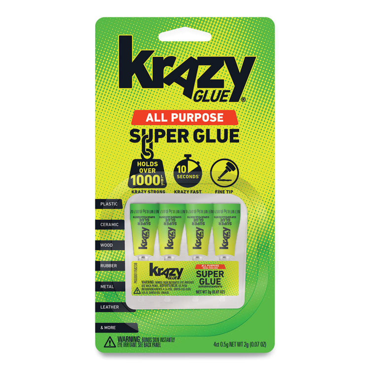Single-Use Tubes, 0.07 Oz, Dries Clear, 4/pack