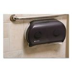 Twin 9" Jumbo Tissue Dispenser, Classic, 19 x 5.25 x 12, Transparent Black Pearl