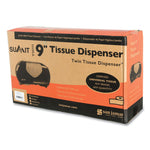 Twin 9" Jumbo Bath Tissue Dispenser, Summit, 20.07 x 5.88 x 11.9, Black/Faux Stainless Steel