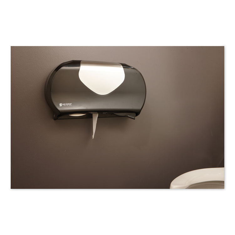 Twin 9" Jumbo Bath Tissue Dispenser, Summit, 20.07 x 5.88 x 11.9, Black/Faux Stainless Steel