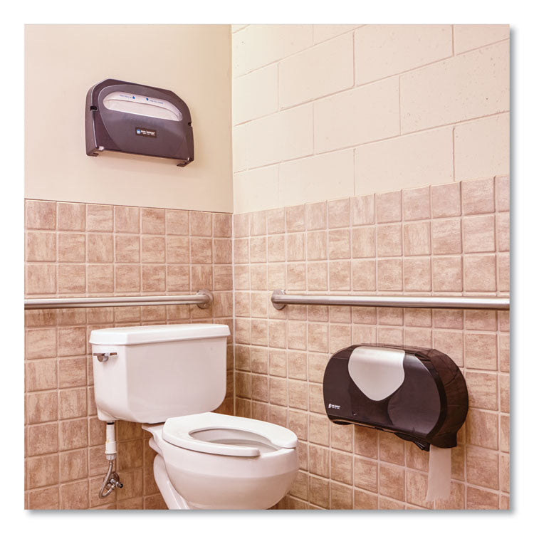 Twin 9" Jumbo Bath Tissue Dispenser, Summit, 20.07 x 5.88 x 11.9, Black/Faux Stainless Steel