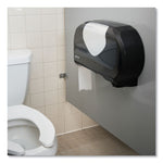 Twin 9" Jumbo Bath Tissue Dispenser, Summit, 20.07 x 5.88 x 11.9, Black/Faux Stainless Steel