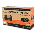 Twin 9" Jumbo Bath Tissue Dispenser, Summit, 19.25 x 6 x 12.25, Faux Stainless Steel