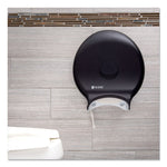 Single 12" JBT Bath Tissue Dispenser, Classic, 1 Roll, 12.9 x 5.63 x 14.88, Transparent Black Pearl