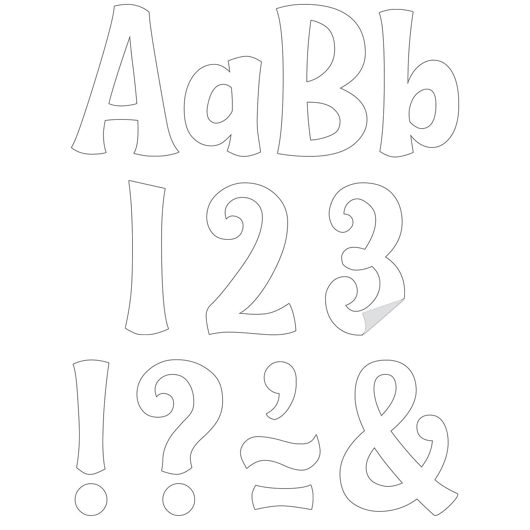 Teacher Created Resources Wild Whimsy 4" Self-Adhesive Letters, White, 222/Pack (TCR9644)