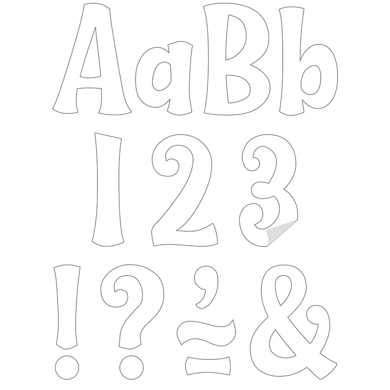 Teacher Created Resources Wild Whimsy 4" Self-Adhesive Letters, White, 222/Pack (TCR9644)