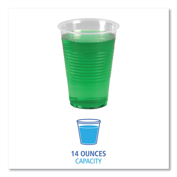 Translucent Plastic Cold Cups, 14 oz, 50/Pack