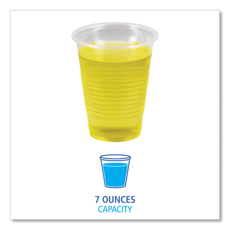 Translucent Plastic Cold Cups, 7 oz, 100/Sleeve, 25 Sleeves/Carton