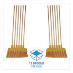 Angler Broom, 53" Handle, Yellow, 12/carton