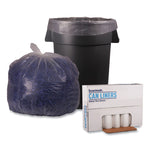 Recycled Low-Density Polyethylene Can Liners, 45 gal, 1.1 mil, 40" x 46", Clear, Perforated, 10 Bags/Roll, 10 Rolls/Carton