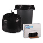 Recycled Low-Density Polyethylene Can Liners, 33 gal, 1.6 mil, 33" x 39", Black, Perforated, 10 Bags/Roll, 10 Rolls/Carton