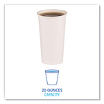 Paper Hot Cups, 20 oz, White, 50/Sleeve, 12 Sleeves/Carton