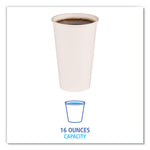 Paper Hot Cups, 16 oz, White, 50/Sleeve, 20 Sleeves/Carton