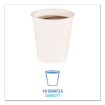 Paper Hot Cups, 10 oz, White, 50/Sleeve, 20 Sleeves/Carton