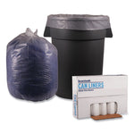 Recycled Low-Density Polyethylene Can Liners, 56 gal, 1.1 mil, 43" x 47", Clear, Perforated, 10 Bags/Roll, 10 Rolls/Carton
