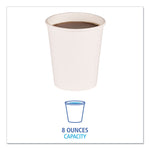 Paper Hot Cups, 8 oz, White, 50/Sleeve, 20 Sleeves/Carton