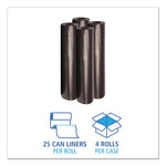 Recycled Low-Density Polyethylene Can Liners, 45 gal, 0.8 mil, 40" x 48", Black, Perforated, 10 Bags/Roll, 10 Rolls/Carton