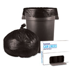 Low-Density Waste Can Liners, 60 gal, 0.65 mil, 38" x 58", Black, Perforated Roll, 25 Bags/Roll, 4 Rolls/Carton