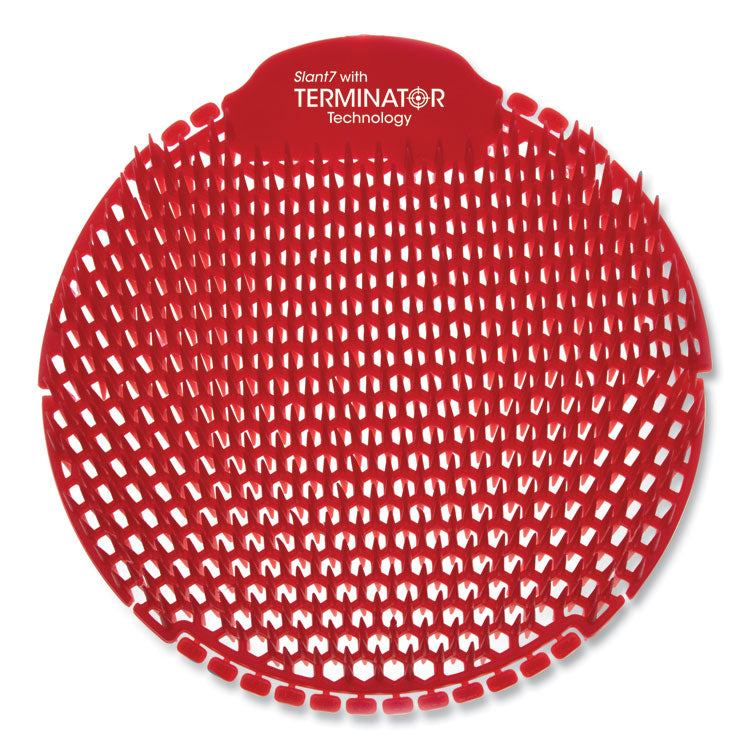 Slant7 with Terminator Urinal Screen, Forest Scent, Red, 5/Box