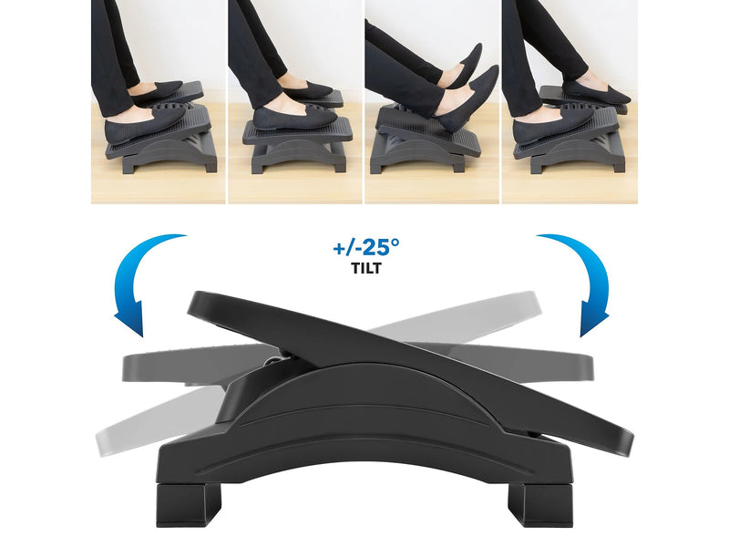 Mount-It! Dual Pedal Ergonomic Footrest, Black (MI-7811)