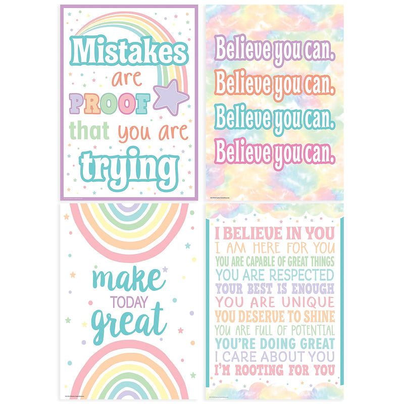 Teacher Created Resources 13.38" x 19" Pastel Pop Positive Posters, 4/Set (TCR2088703)