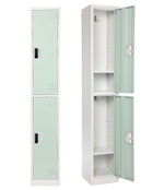 AdirOffice 72"H 2-Tier Misty Green Storage Locker (ADI629-202-MGRN-DL)