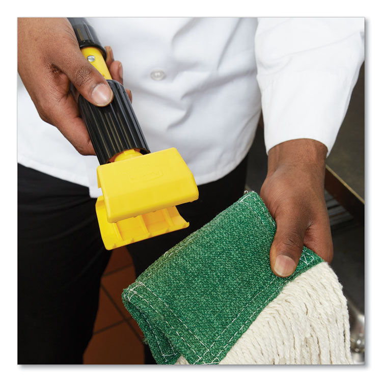 Fiberglass Gripper Mop Handle, 1" dia x 60", Gray/Yellow