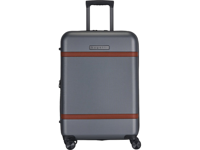 Bugatti Wellington 25.5" Hardside Suitcase, 8-Wheeled Spinner, TSA Checkpoint Friendly, Silver (HLG5124-Pewter)