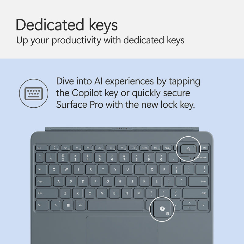Microsoft Surface Pro 12" Keyboard Cover with Slim Pen 2, Ocean (EP2-33077)