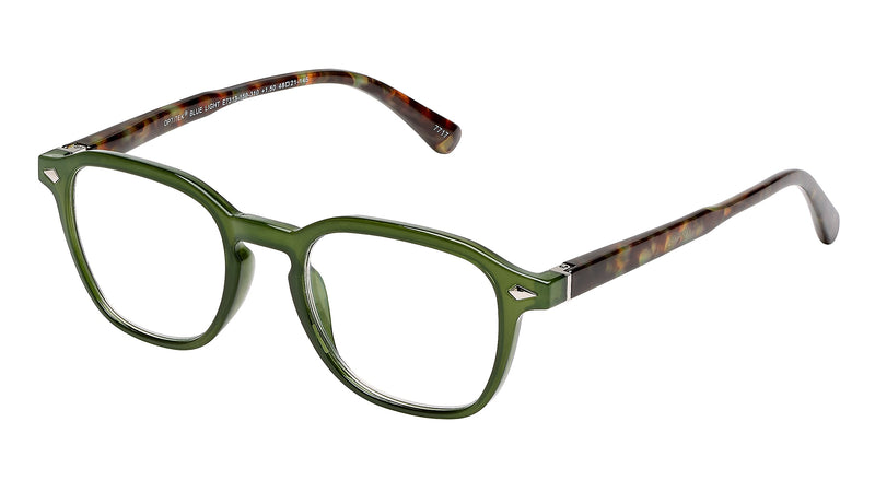 SAV Optitek Blue Light +1.75 Reading Glasses, Dark Olive (E7313)
