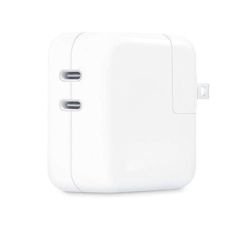 Apple 35W Dual USB-C Power Adapter for Laptop, iPhone, iPad, MacBook, White (MW2K3AM/A)