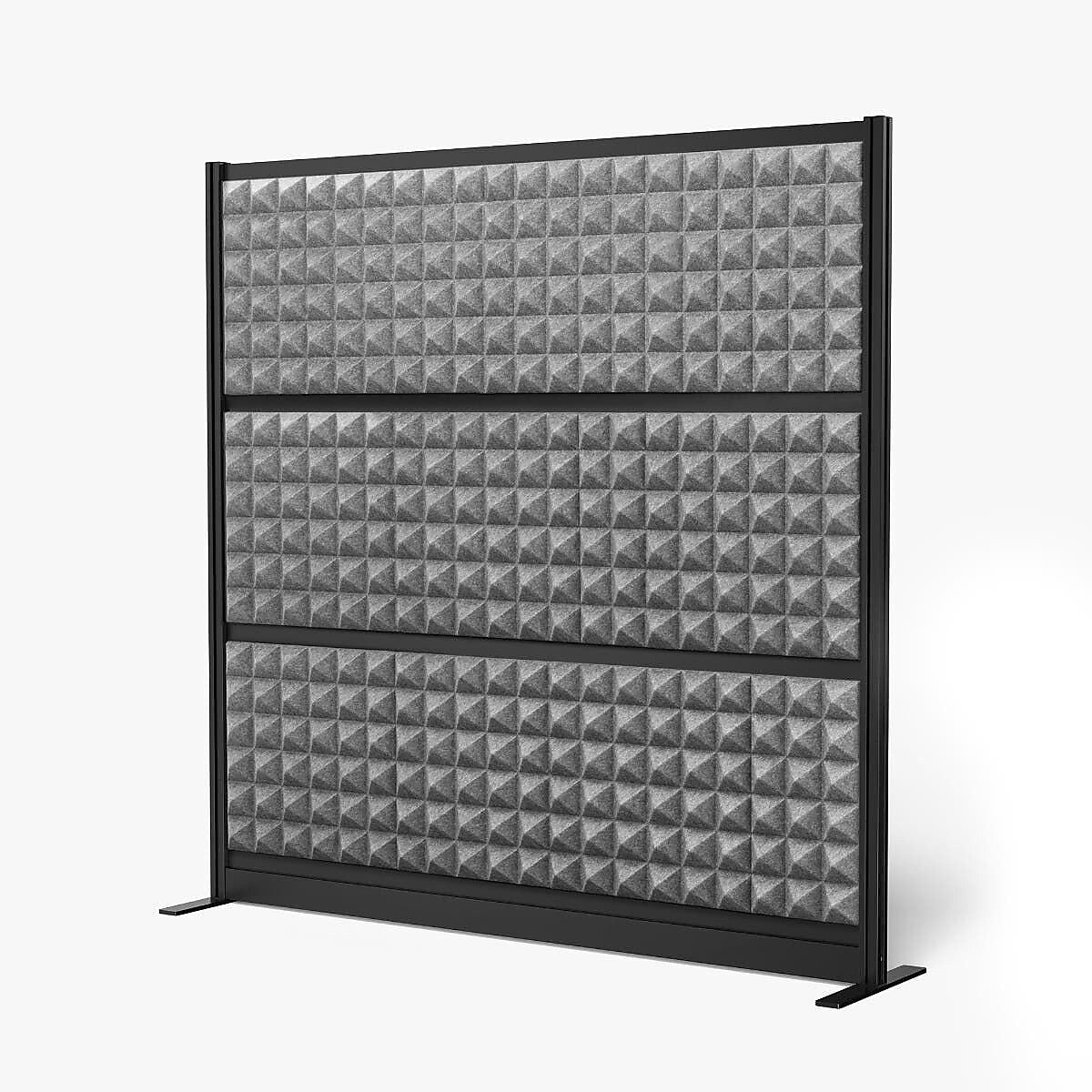 Luxor Studio Modular Wall Room Divider System Acoustic Panel, 70" H x 70" W, Freestanding, Gray, PET (PPWL002)